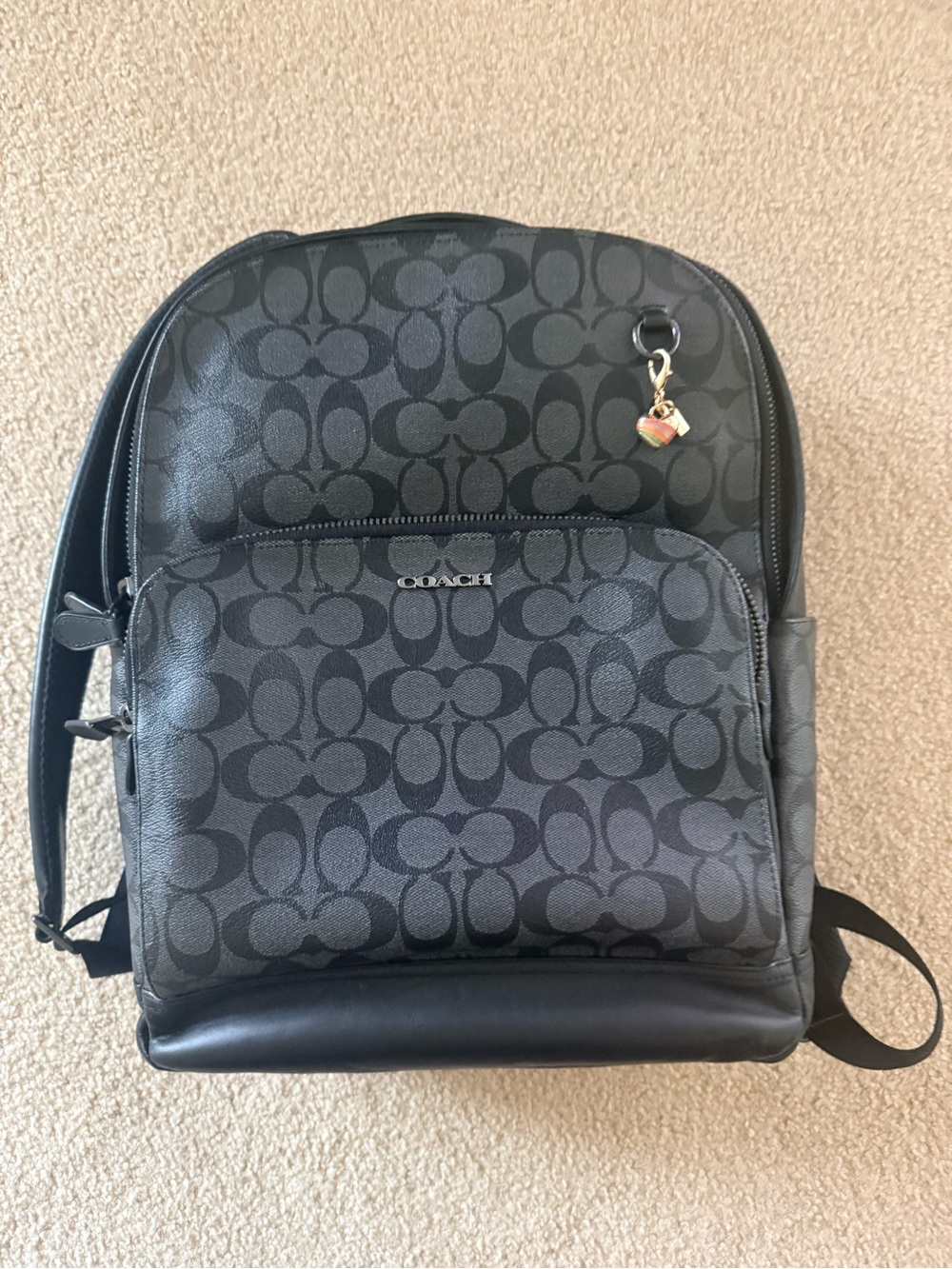 Coach Black and Charcoal Signature Backpack RARE